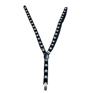 Skull Pattern Black Suspenders